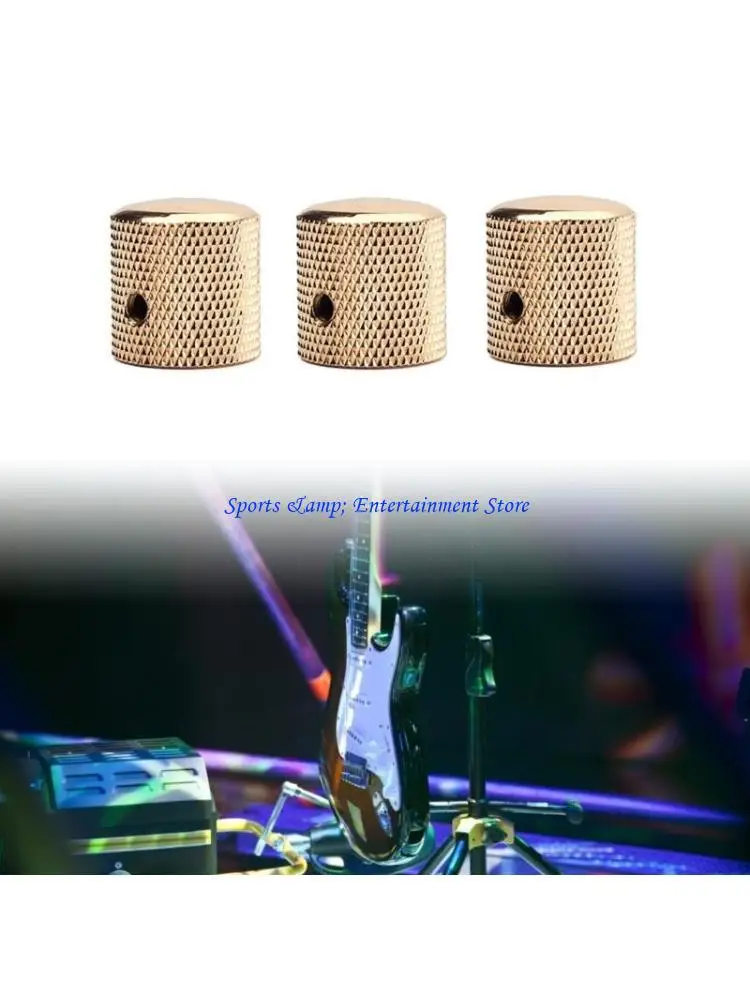 

G7NF 3 Pcs Metal Dome Knobs Guitar Speed Control Knobs Volume Tone Control Knob Potentiometer Cap Electric Guitar Bass Parts