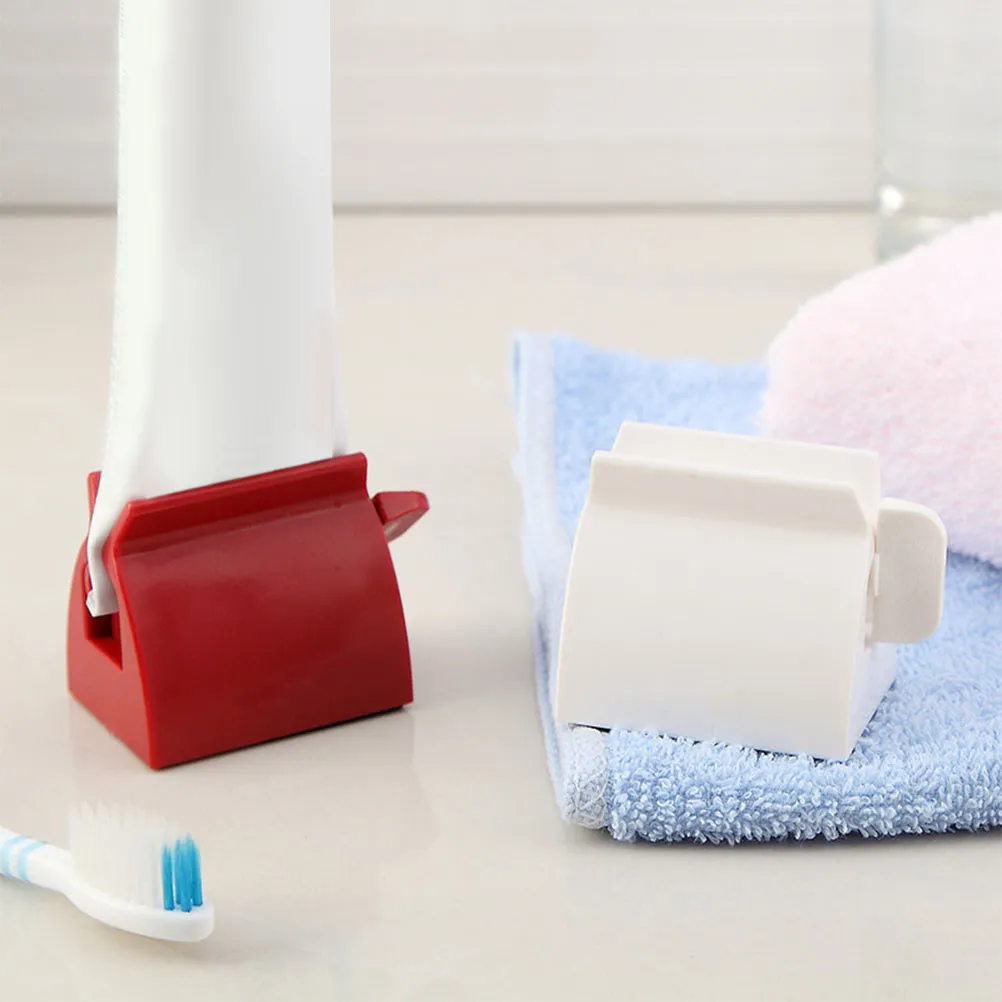 Red Rolling Toothpaste Squeezer Creative Right Rotate Handle Easy Dispenser Bathroom Accessories Toothpaste Tube Saver Automatic