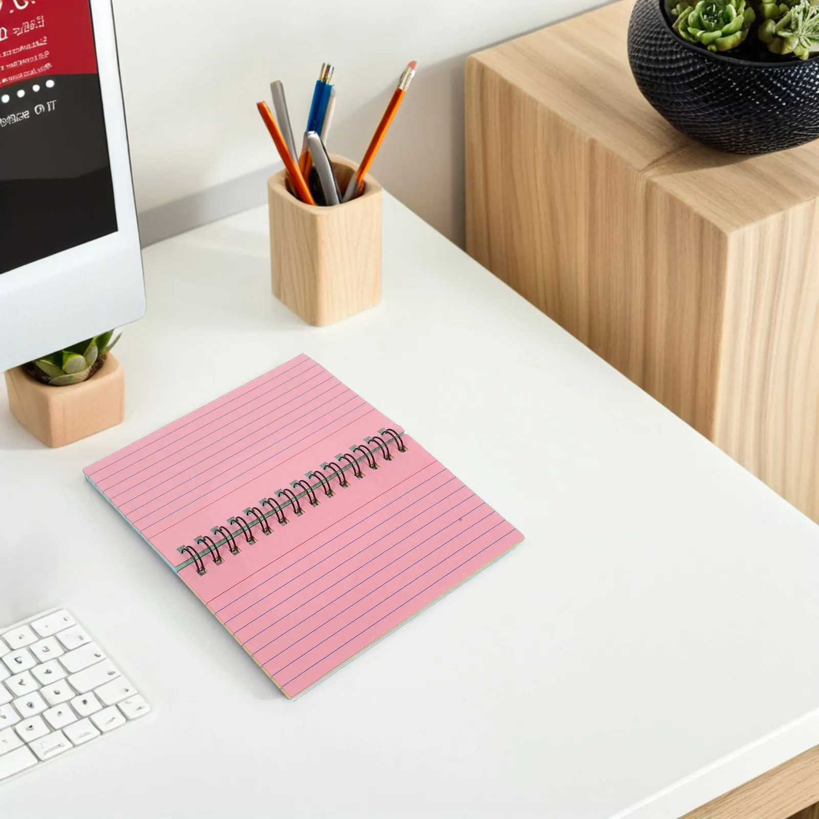 6Pcs Mini Pocket Spiral Notebook Color Block Design Tear-Off Pages Compact Small Notepad for Students Teachers Nurses Daily