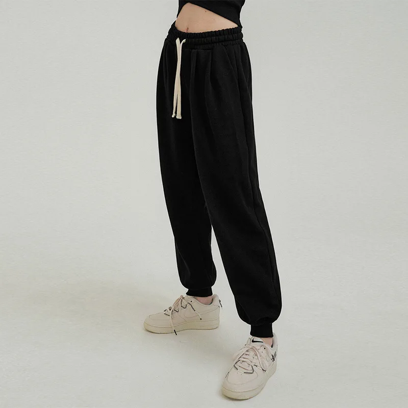 

2023 Women Autumn And Winter New Fashion Sweatpants Elastic High Waist Tie-Up Casual Sports Yoga Running Pants Bottoms Clothing