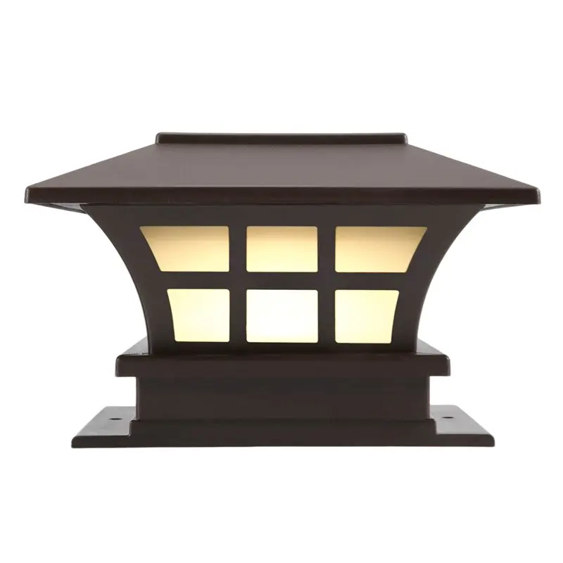 A27F-Solar Post Lamp Outdoor Waterproof Column Head Light For Garden Wall Lamp Garden Fence Landscape Lamp For Gate Garden
