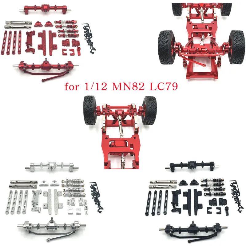 Metal Upgrade Door Bridge Front And Rear Shock Absorber Spare Parts Package Suitable For MN Model  1/12 MN82 LC79 RC Car  ﻿