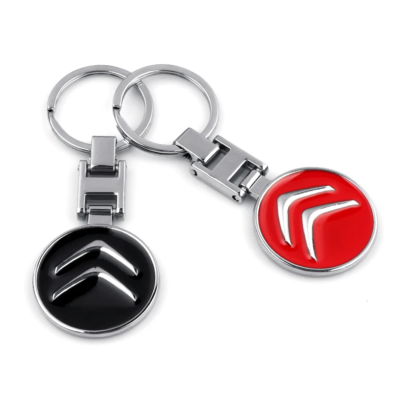 1pcs Car Styling Badge Metal Keychain Key Ring Accessories For Citroen C2 C3 C4 C5 X7 Berlingo Xsara C8 C4L DS3 Picasso C-ELYSEE - view 2