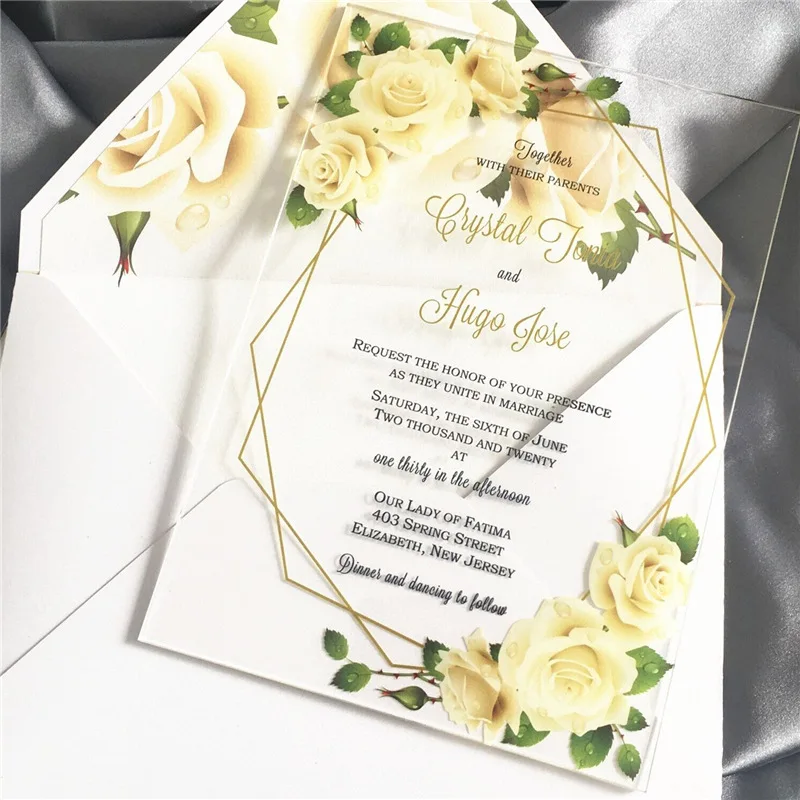 Customized. Acrylic Personalized Greeting Card Invitation Wedding Wedding Invitation Graduation Season Souvenir Europea