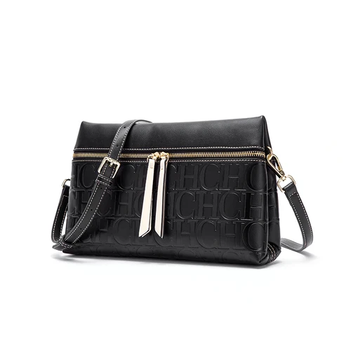 Imagen 2 del producto CH-Bolso de hombro con estampado de letras para mujer, bandolera de uso diario, Color puro, versátil, cuadrado pequeño