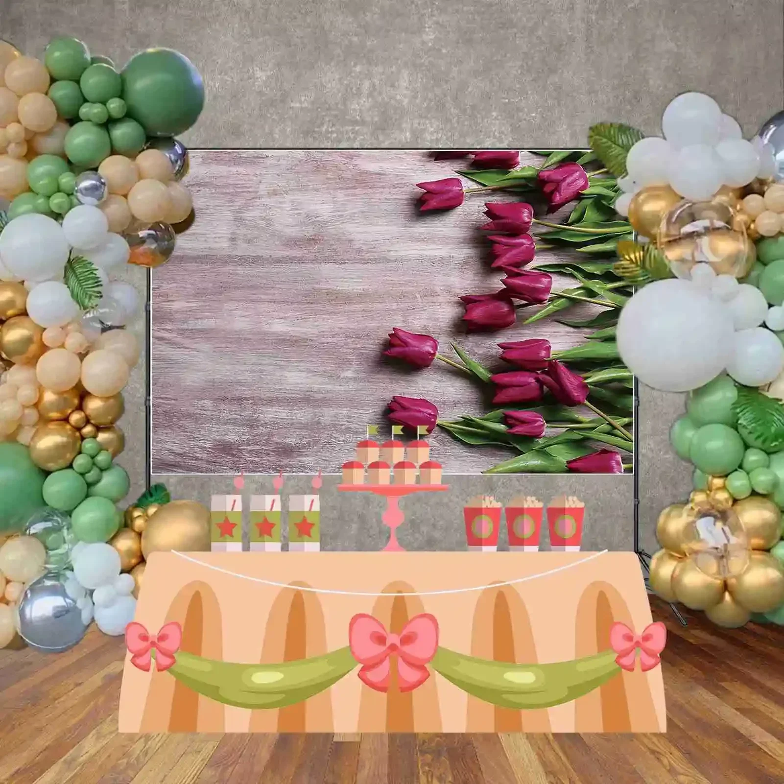 MOON.QG Wedding Flower Wooden Decor Backdrop Wood Photo Studio Wall Background Product Photography Props Photographic Wallpapers