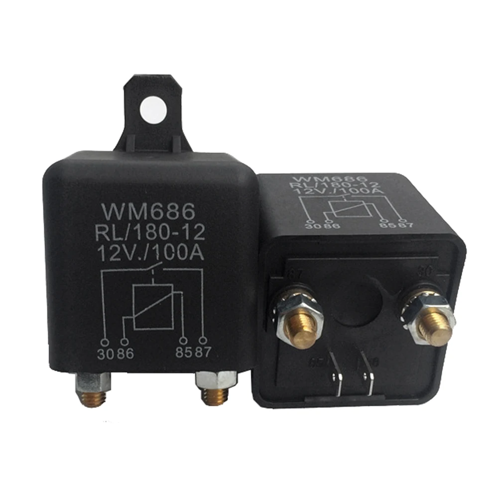DC 12V 24V 100A 200A Universal Battery Switch Relay 4 Pin Dual Battery Isolator Relay Battery ON/Off Split Charge Relay Switch