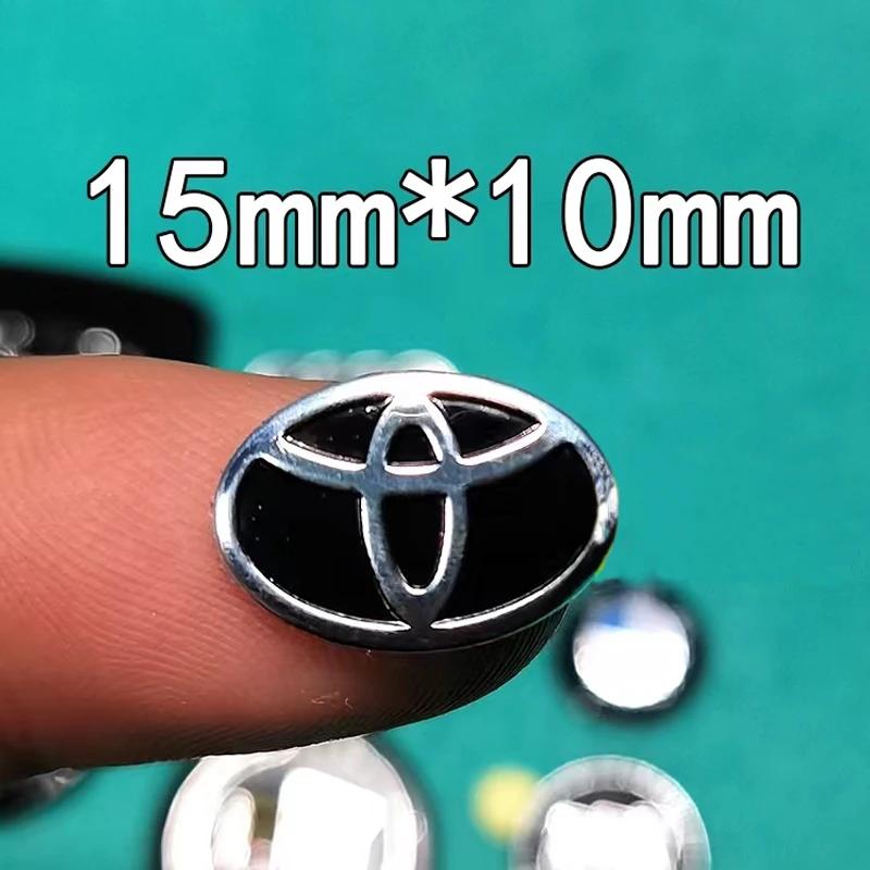 14/15*10MM Car Remote Key Fob Emblem Badge Radio button Sticker For Toyota Hilux Aygo Yaris Auris Supra Cruiser Caldina Ractis