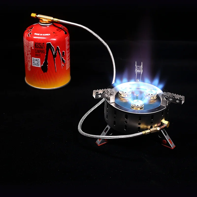 Outdoor portable mini gas stove folding camping stove picnic cooking furnace gas burners 5800W pocket backpacking butane