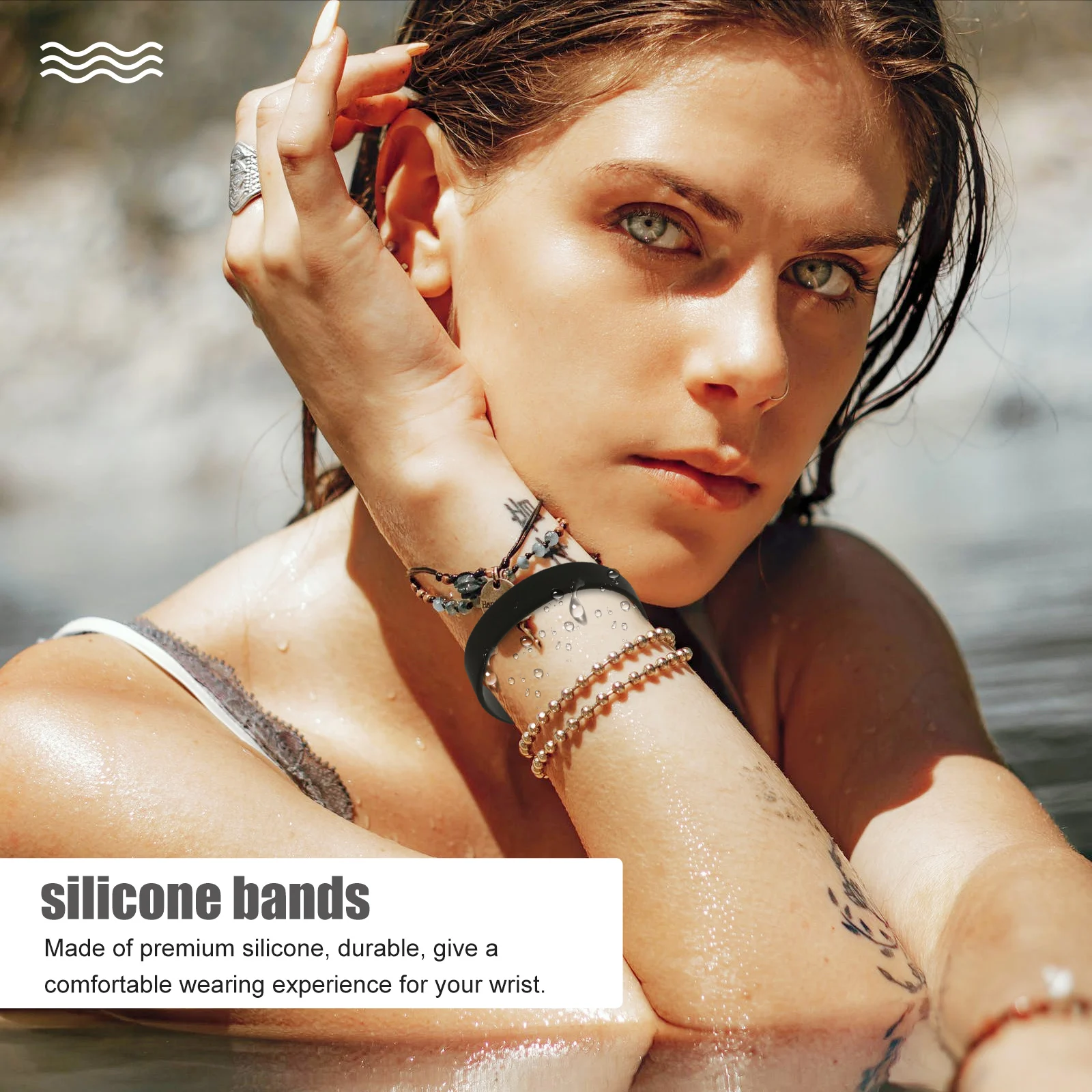 

24pcs Silicone Wristbands Elastic Stretch Bracelets Adjustable Comfortable Colorful Strap For Outdoor Sports Diy Decorative