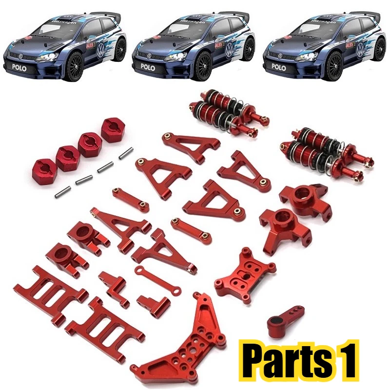 MJX 1/14 14304 RC Car Parts Car Upgrade OP Modification Metal Parts Shock Absorder Steering Pull Rod Swing Arm Wave Box Parts 1