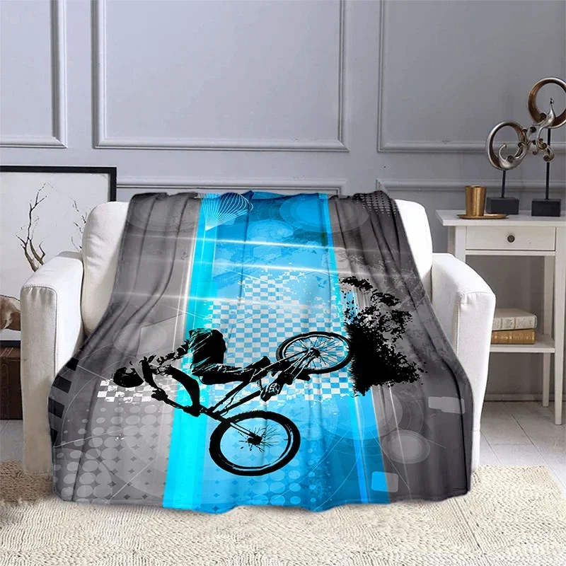 Flannel for Bmx Mountain Bike Athletes Off-road Bicycle Blankets  Soft and Comfortable Home Travel Blanket High Quality