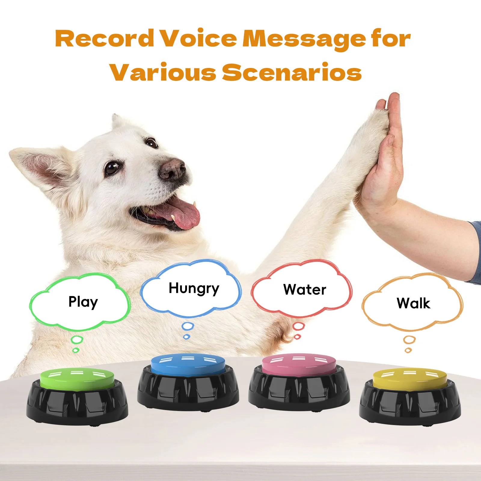 Pet Training Buttons Recordable Pet Talking Toys Pet Interactive toys Speech Buttons Speech Button for Dogs of All Sizes