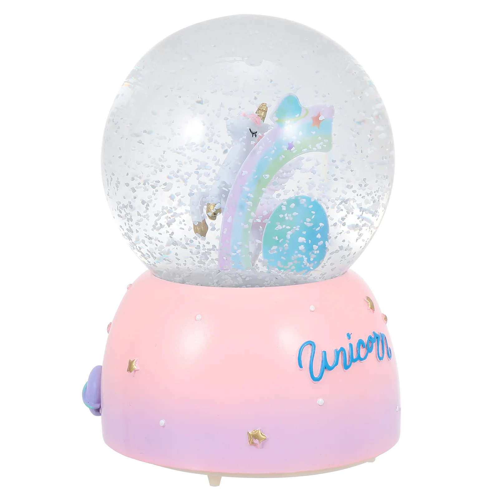 Snow Globe Snowglobe Crystal Ball Music Box Automatic Snowing Musical Decorations Shine Desktop Ornament Unicorn Glass