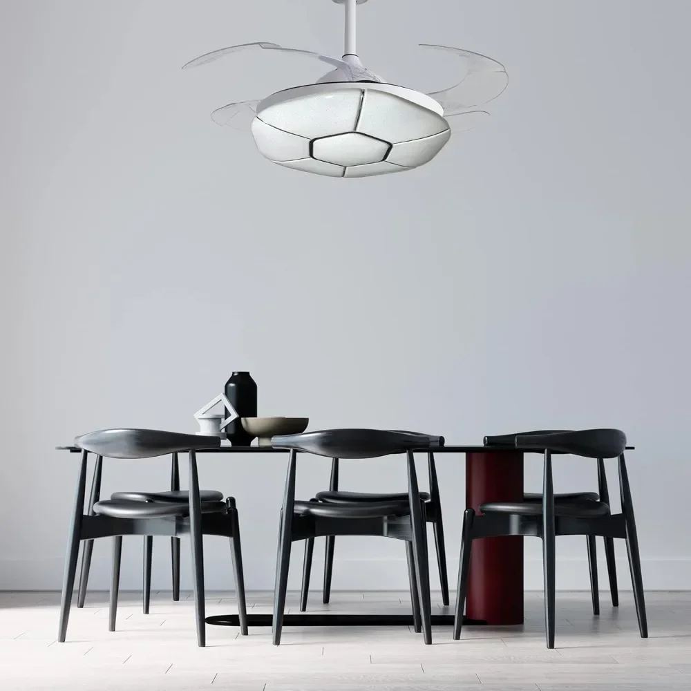 BEL AIR HOME - Ventilador de Techo PLUTON Motor DC con Aspas Desplegables con Luz Led 36W (3000K، 4000K، 6500K) Con Mando a Dist