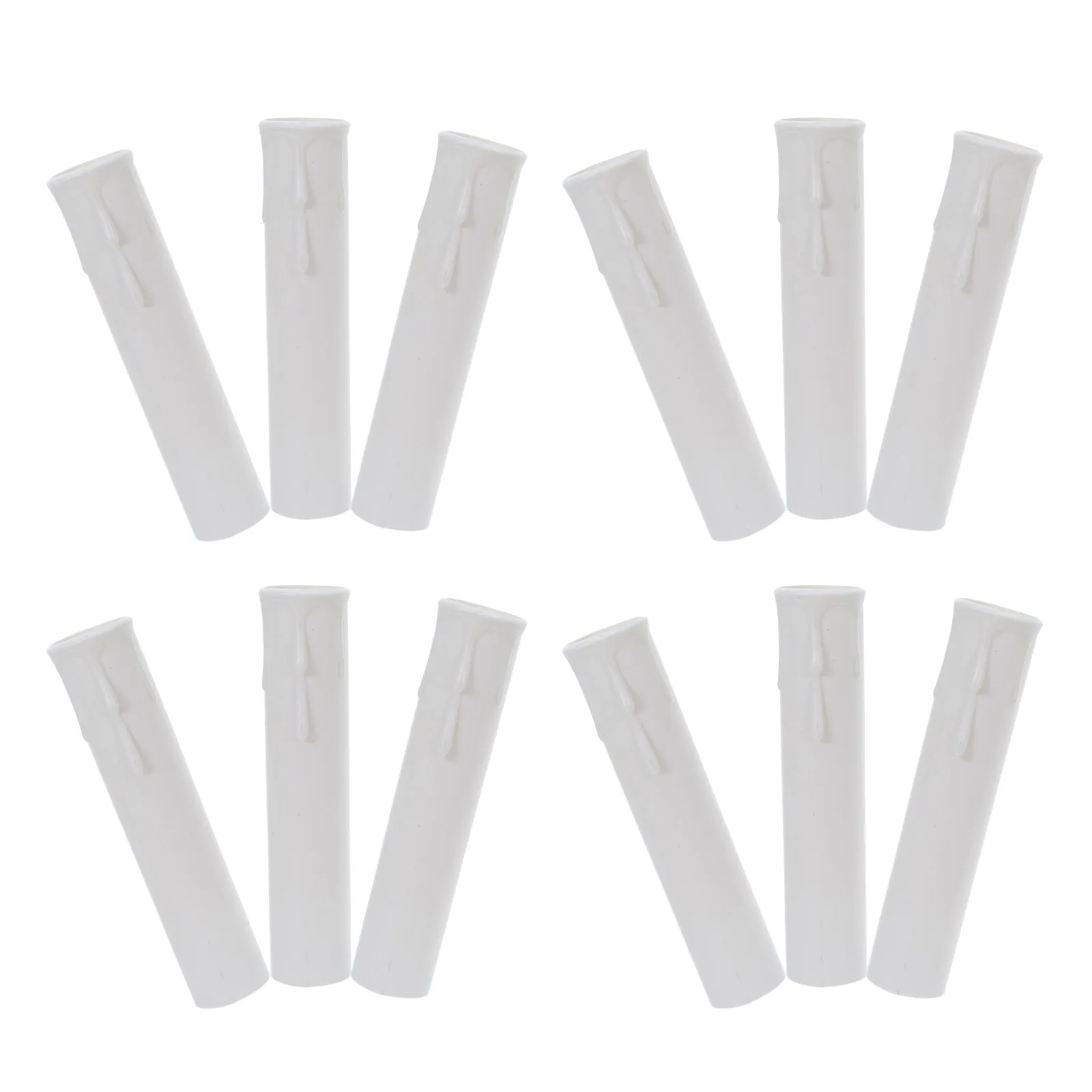 12Pcs Drip Socket Sleeve Covers Plastic Vintage Style for E14 Chandelier Covers Ceiling Lamp Light Socket