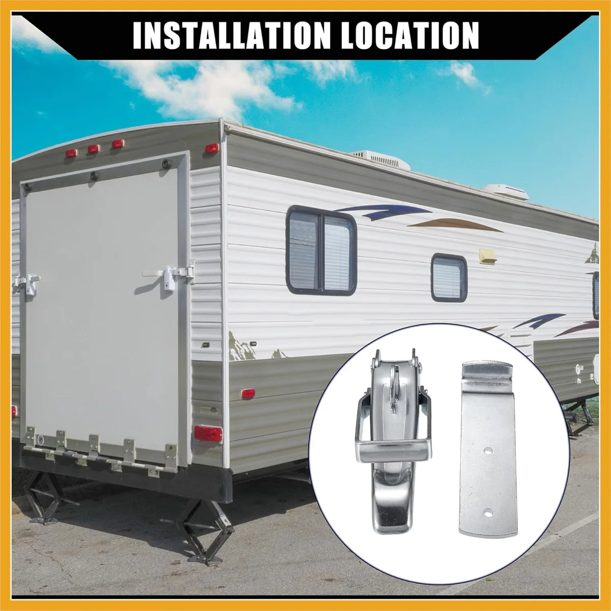 Heavy Duty Trailer Lift Gate Latch, Lockable Over-center Latch for RV Truck Cargo Box