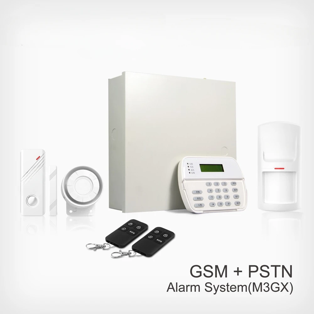 Best GSM PSTN GPRS LAN IP TCP wired home burglar alarm system with GSM for home safe