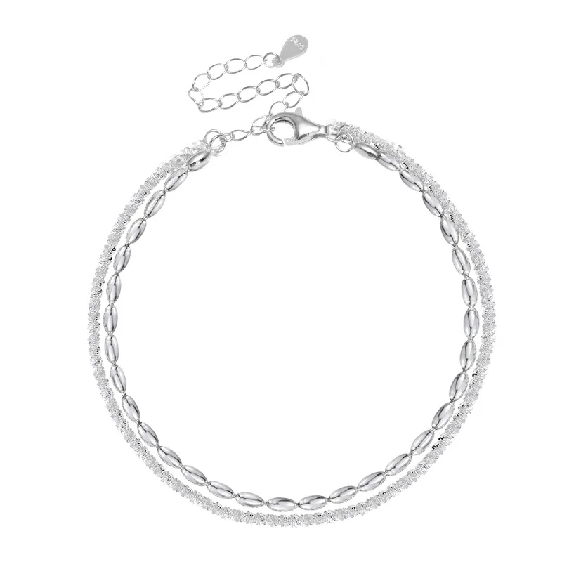 جديد 925 فضة طبقة مزدوجة خلخال شخصية سحر امرأة خلخال حفلة هدية للأصدقاء رائعة مجوهرات اكسسوارات #2