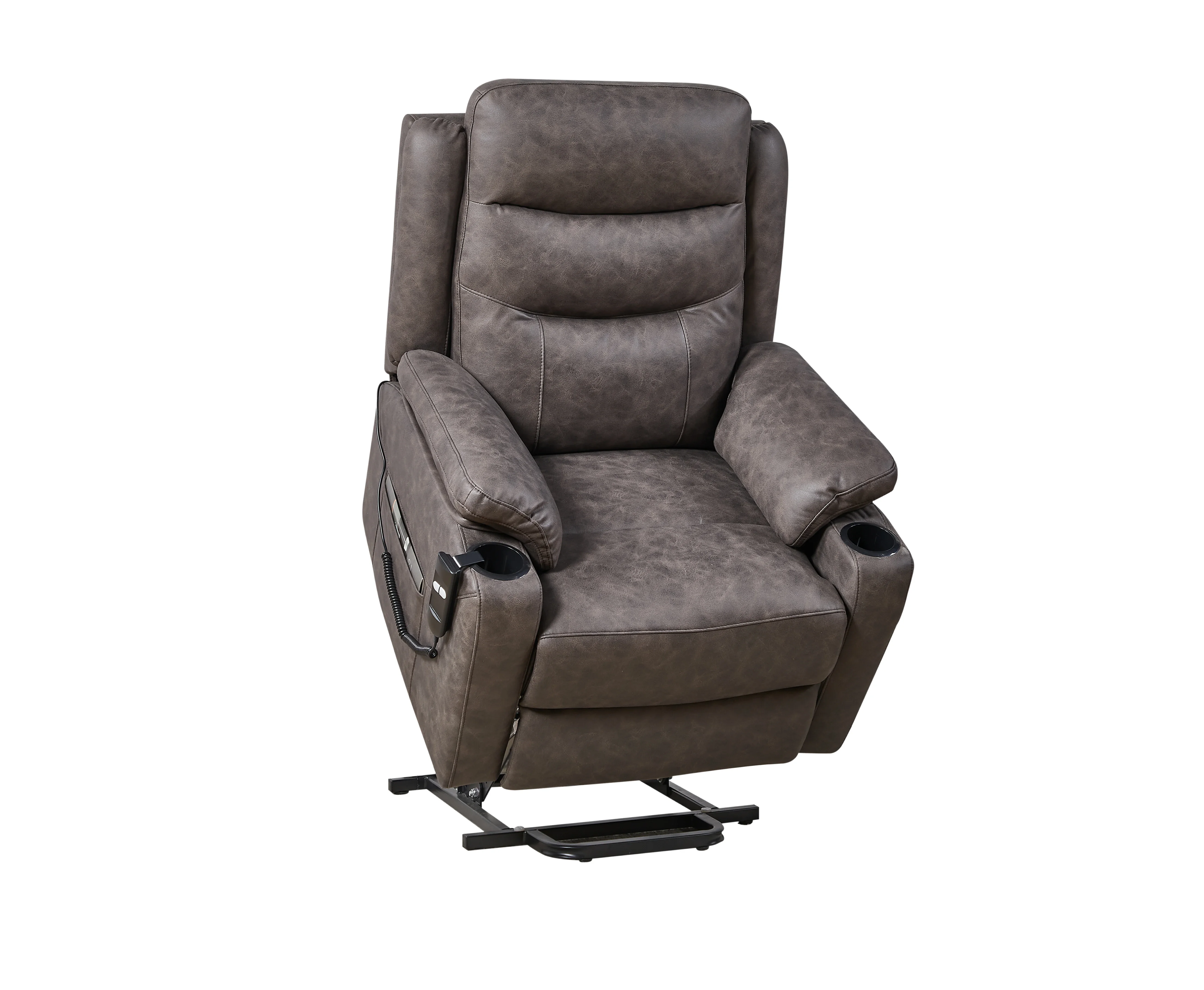 

Electric Power Lift Recliner Chair with 1 Motor, 3 Positions, 2 Side Pockets, Cup Holders, USB Charge Ports