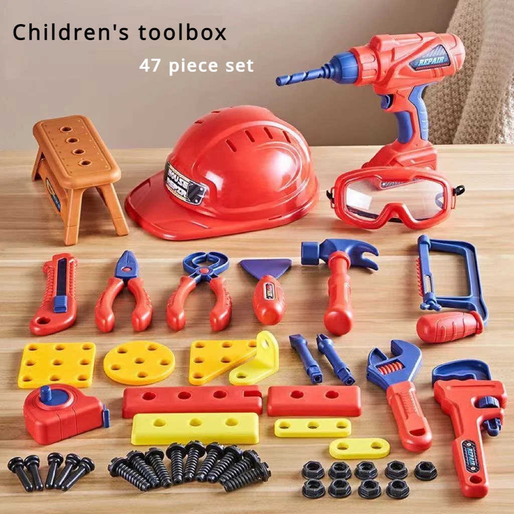 Toolbox Toy Boy Pretend Play Nut Screwing Blocks Simulation Maintenance Electric Drill Repair Baby Screw Assembly Kits Kids Gift