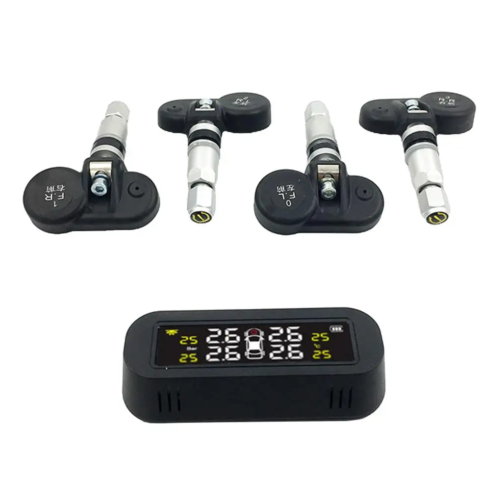 Solar Power Tire Pressure Monitoring System Wireless TPMS Monitor Detection