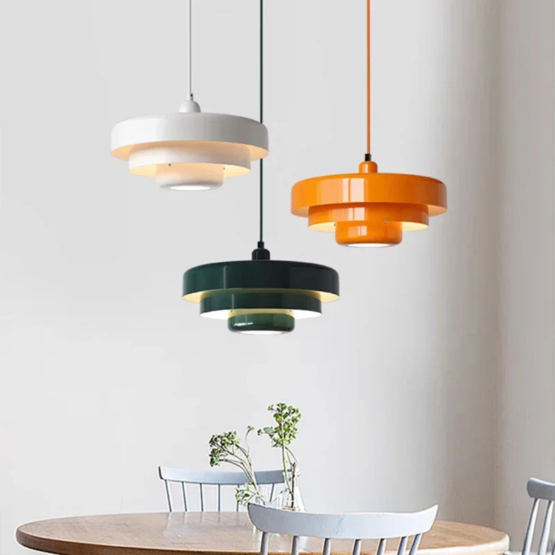 Nordic Pendant Light Iron E27 Home Decorative Hanging Lamps For Restauran Bedroom Living Room Coffee Macaron Indoor LED Lighting