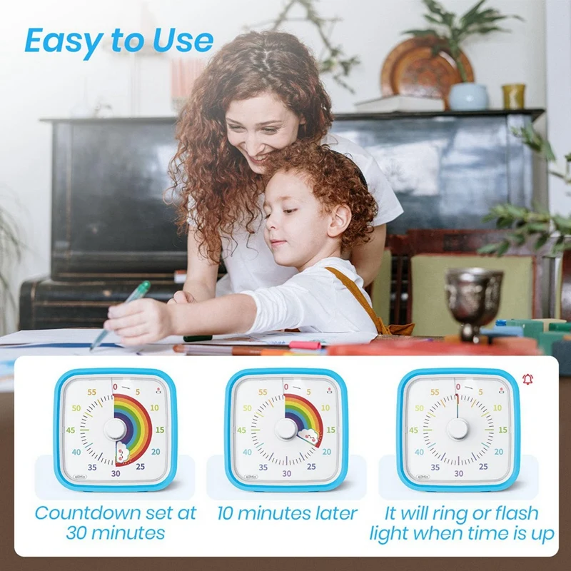 Children's Cartoon Alarm Clock Electronic Clock Multifunctional Student Visual Timer Kitchen Timer Durable