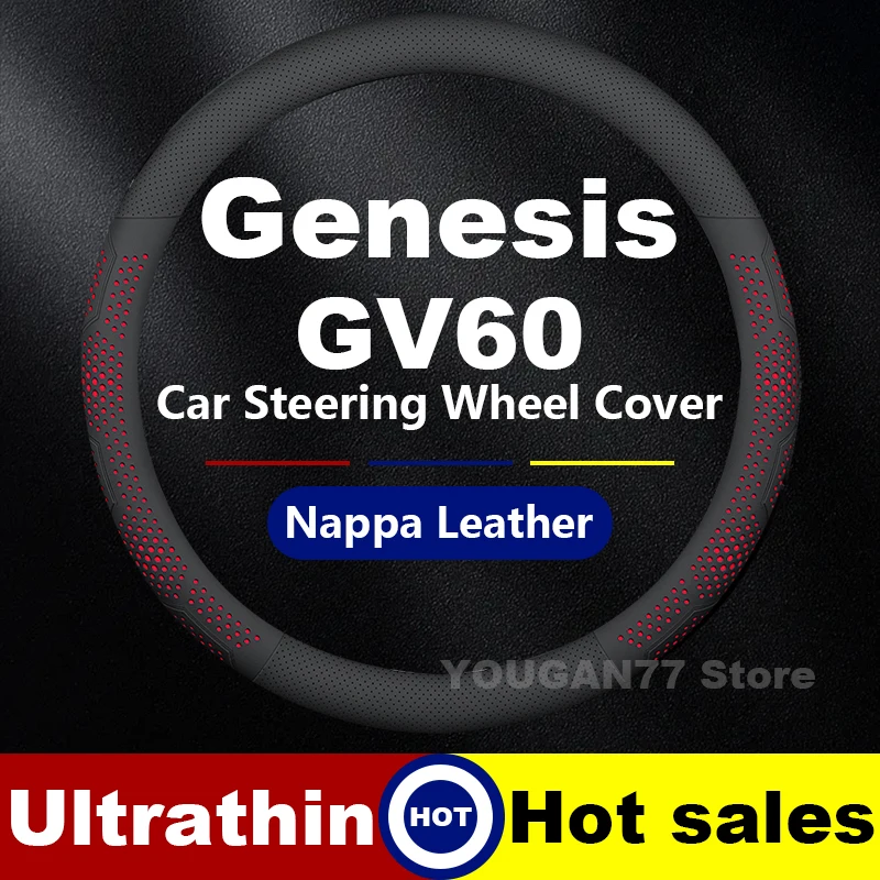 

Leather Car Steering Wheel Cover For Genesis GV60 GV80 2021-2025 Covers For Covers Auto Interior Genesis GV60 Accessories 2025