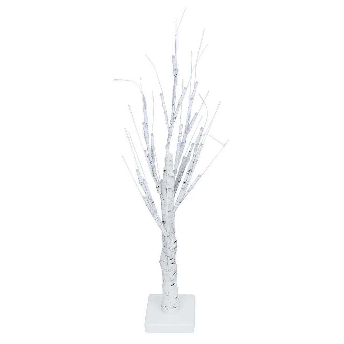 24 leds bétula branca decorativa cabeceira usb árvore lâmpada de poupança energia luz da noite para o quarto sala estar escritório árvore luz