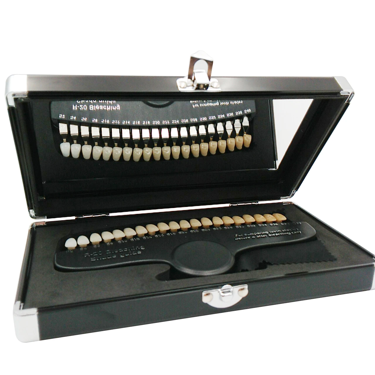 

Dental Plate 20 Colors 3D Shade Guide Chart Board Color Comparator with Mirror Teeth White Bleaching