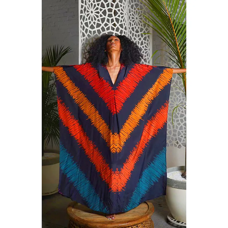 

Женское платье-кафтан с v-образным вырезом и рукавами «летучая мышь», легкий пляжный купальник, накидка для тропического отдыха Mumu