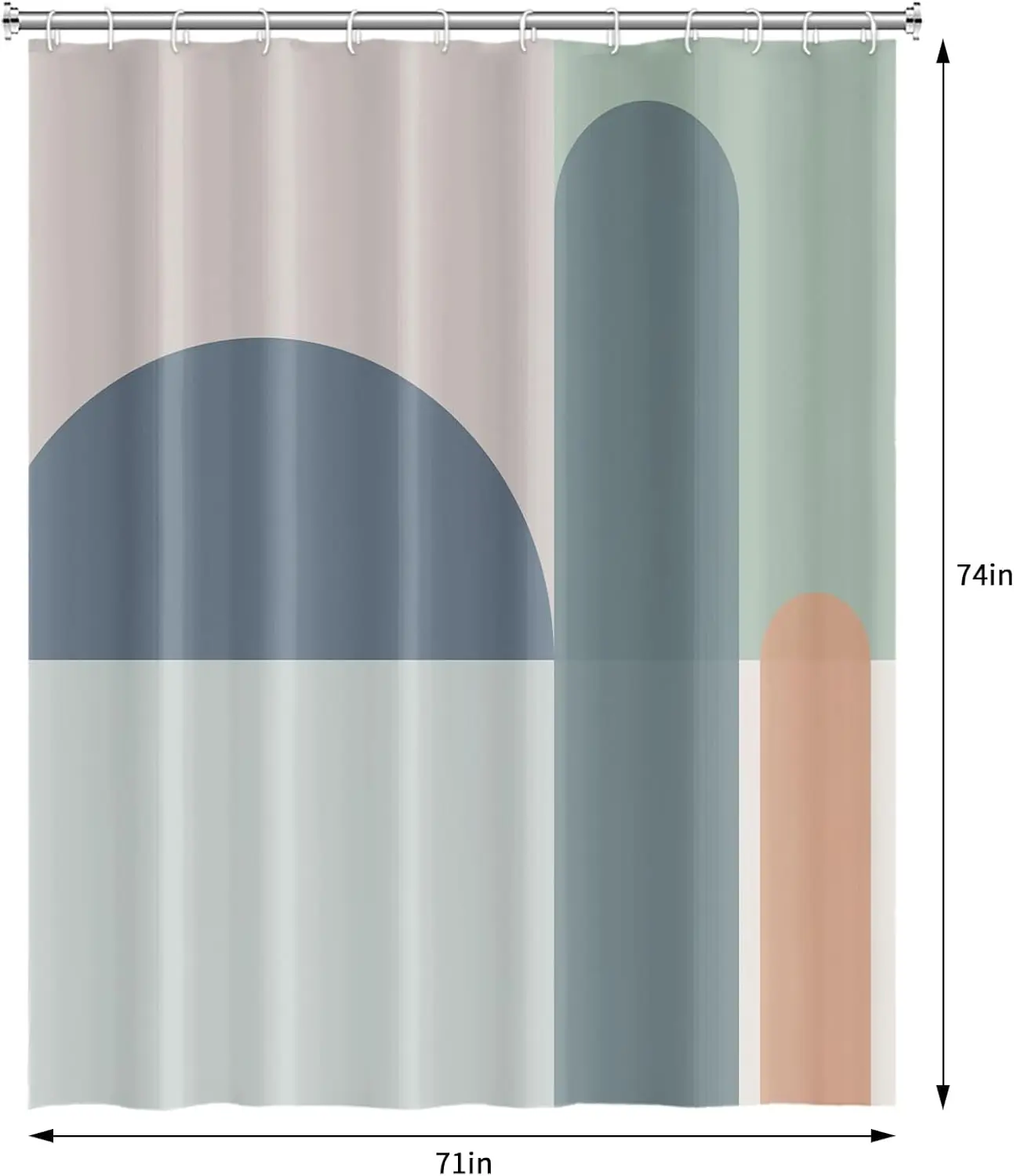 Modern Minimalist Geometric Shower Curtain for Bathroom Decor Neutral Abstract Waterproof Curtain Liner
