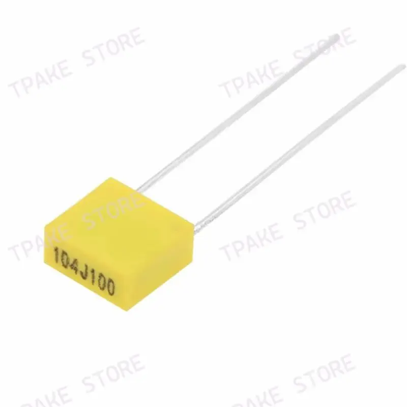 Kondensator korekcyjny 104J100 100nJ100 100V 0.1UF Skok ołowiu 5mm Polipropylen Bezpieczeństwo Plastikowa folia Pojemność