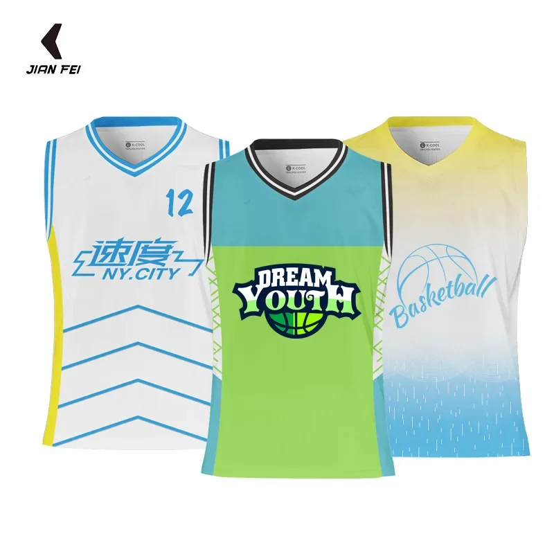 

High Quality Kids Basketball Uniforms Custom 100% Polyester Mesh Throwback Breathable Basketball Jersey Top For Boys