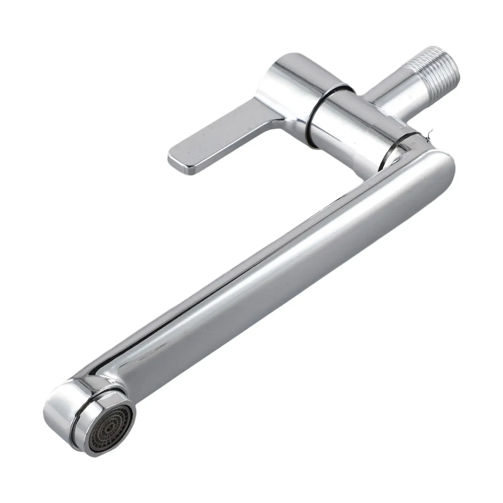 Extended Wall-Mounted Single Handle Cold Kitchen Faucet with 4-Point Rotation for Sink or Pool, 20cm/25cm Stainless Steel Spout