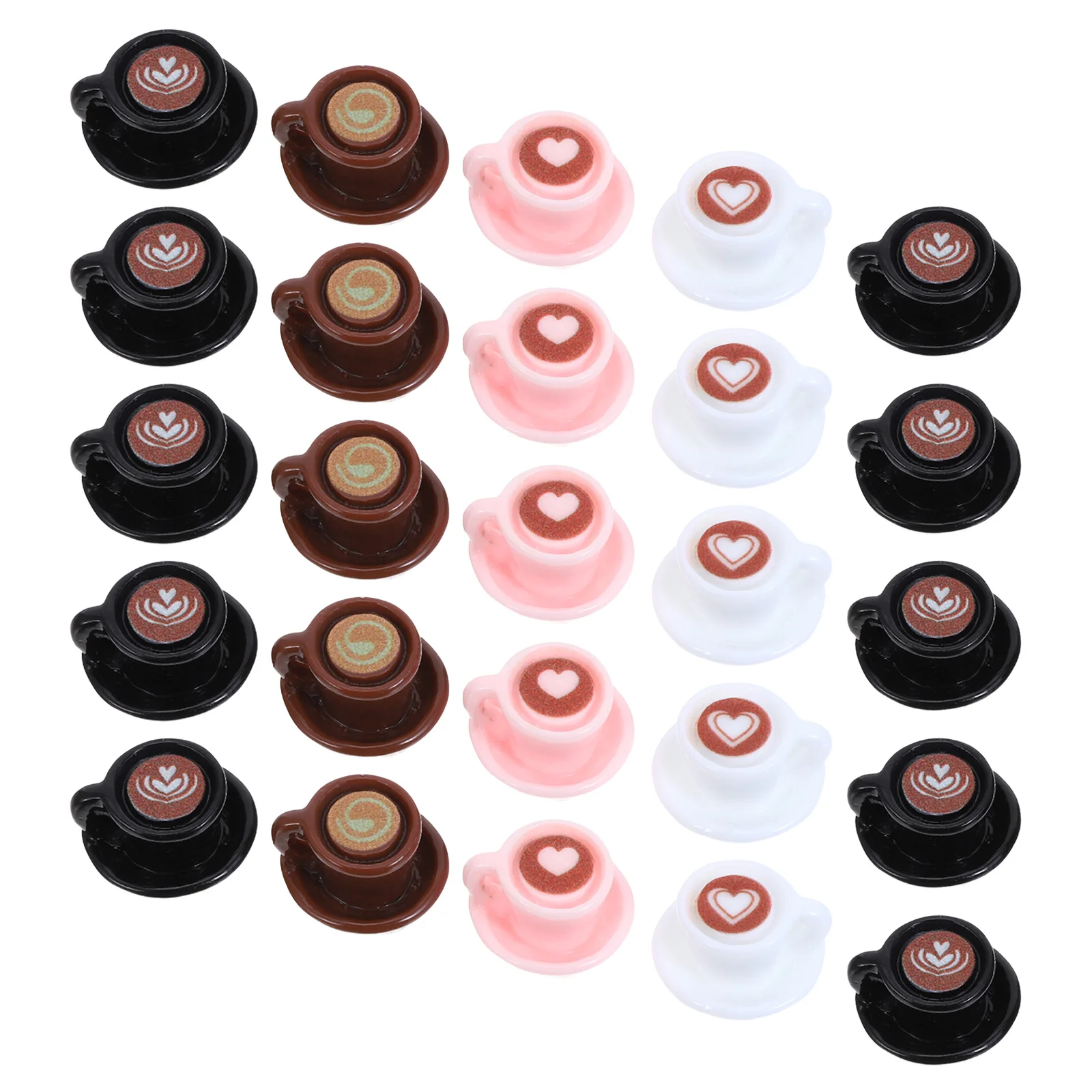 

40pcs Miniature Coffee Cup Ornaments Realistic Resin For Garden Dollhouse Kitchen Decor Tiny Coffee Mugs Set Tabletop Craft