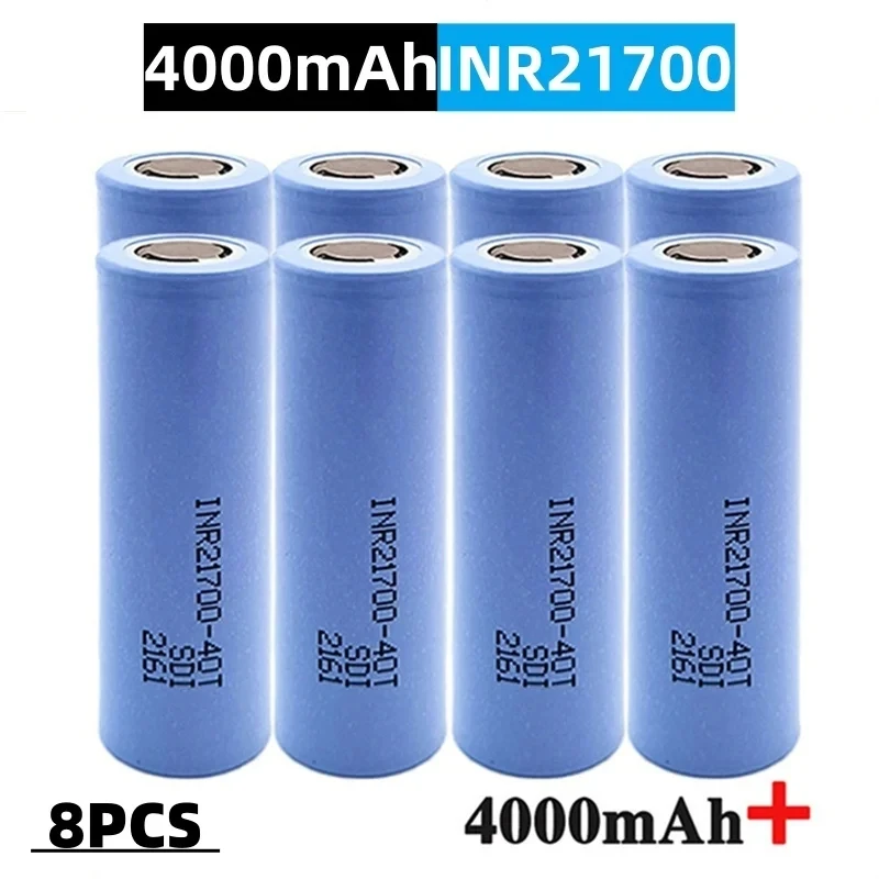 21700 Rechargeable Li-ion Battery (Model 21700-40T): 4000mAh Large Capacity, 3.7V Voltage, 30A High Discharge