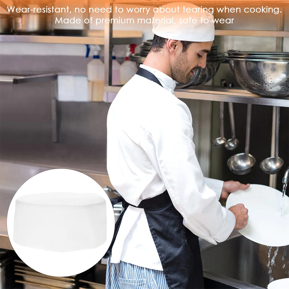 2PCS Kitchen Cooking Chef Caps Unisex Chef Hats Kitchen Work Cooking Caps Breathable Caps for Men and Women in Food Service