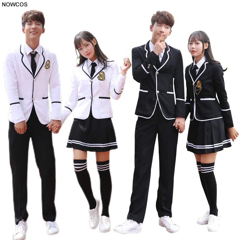 Britisch adrette Stil Langarm Chor Schuluniform Junior High School Mädchen Jungen Japan Südkorea Studenten JK Uniform Set