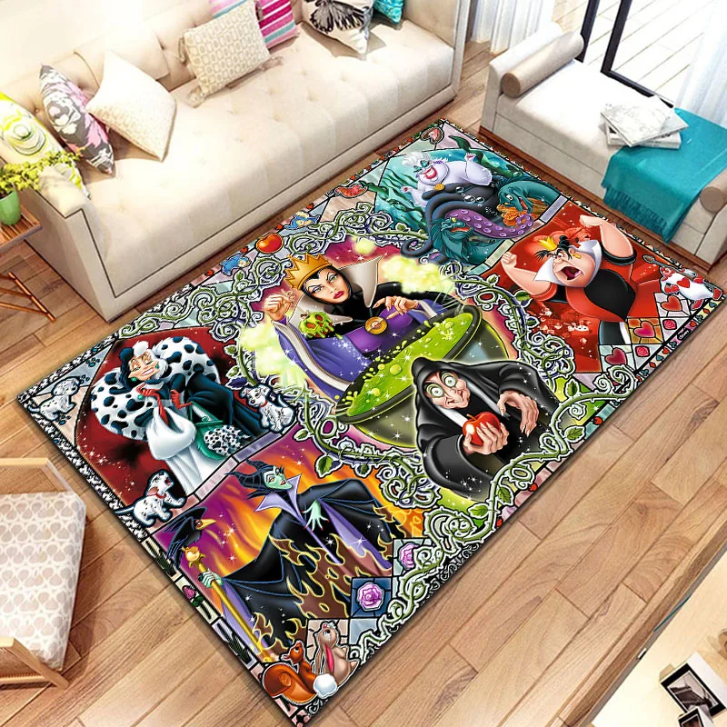 15 Sizes Disney Villains Pattern Rug Carpet for Living Room Bathroom Mat Creative Doormat Carpet for Bedroom Home Decor