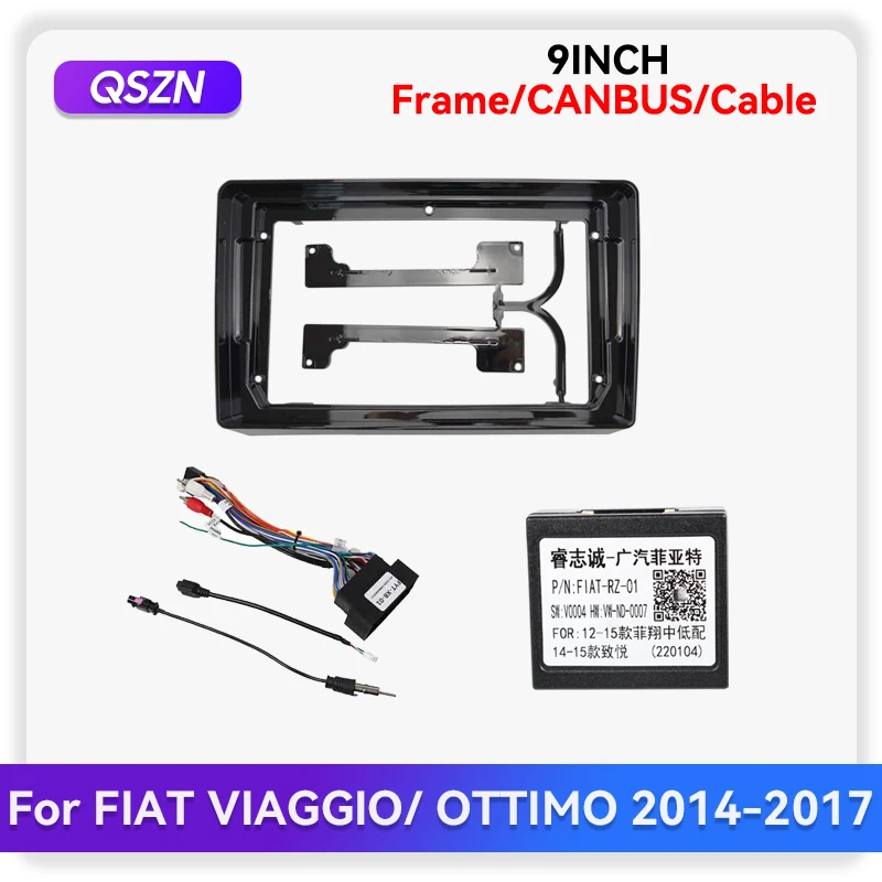 QSZN 9inch Car Radio Fascia Frame For 2014-2017 FIAT VIAGGIO/OTTIMO Adapter Android Radio Dash Fitting Panel Cable CANBUS Kit 