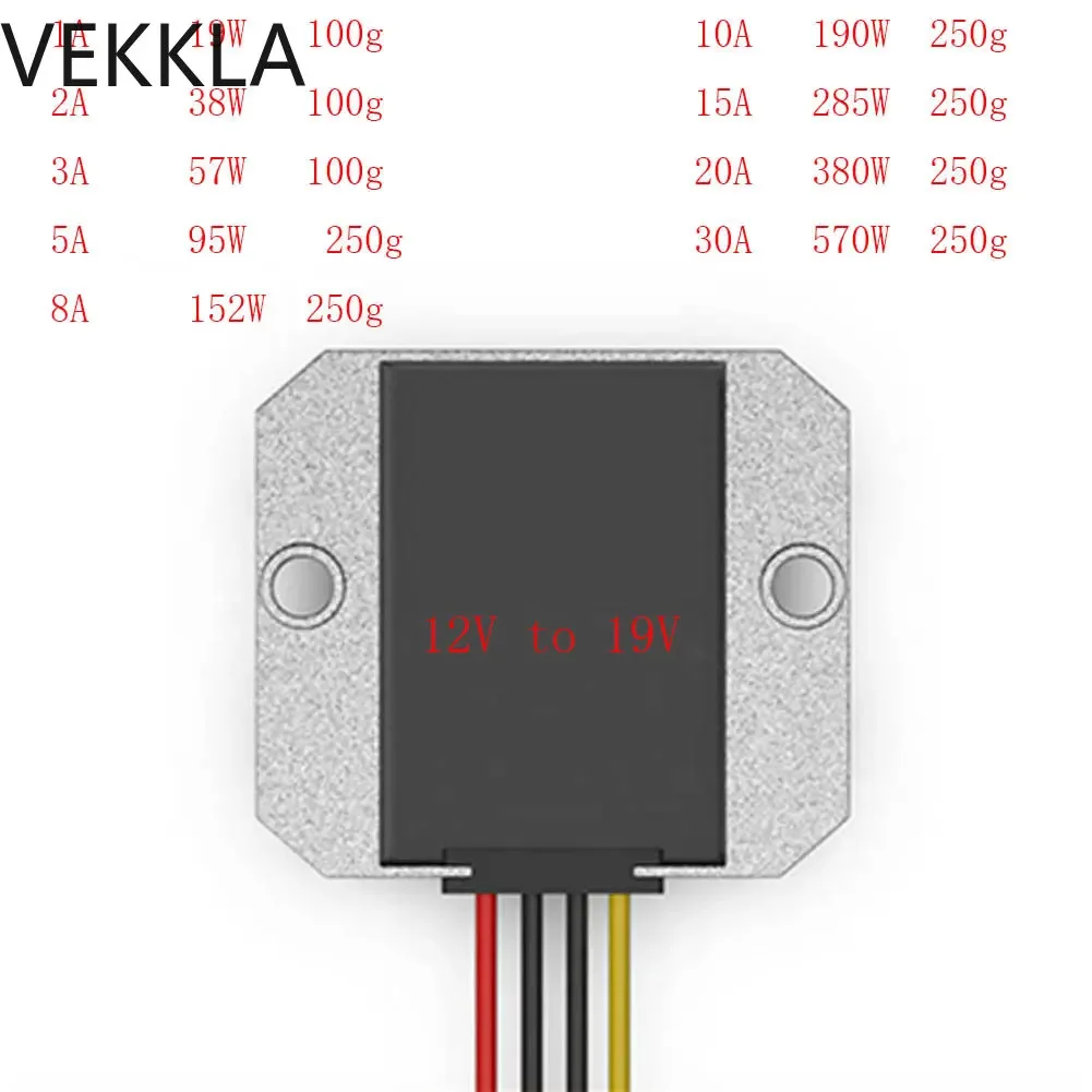 

12V to 19V 1A 2A 3A 5A 8A 10A 15A 20A 30A Boost DC-DC Voltage Regulator converter 12 Volt to 19 Step Up DC DC Converter for Car