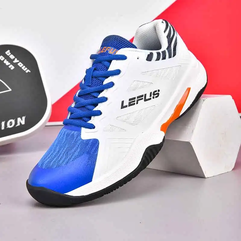 

Breathable Men’s Tennis Shoes Women Lace-up Athletic Training Shoes Mesh Badminton Shoes Non-slip Gym Sneakers Volleyball Shoes
