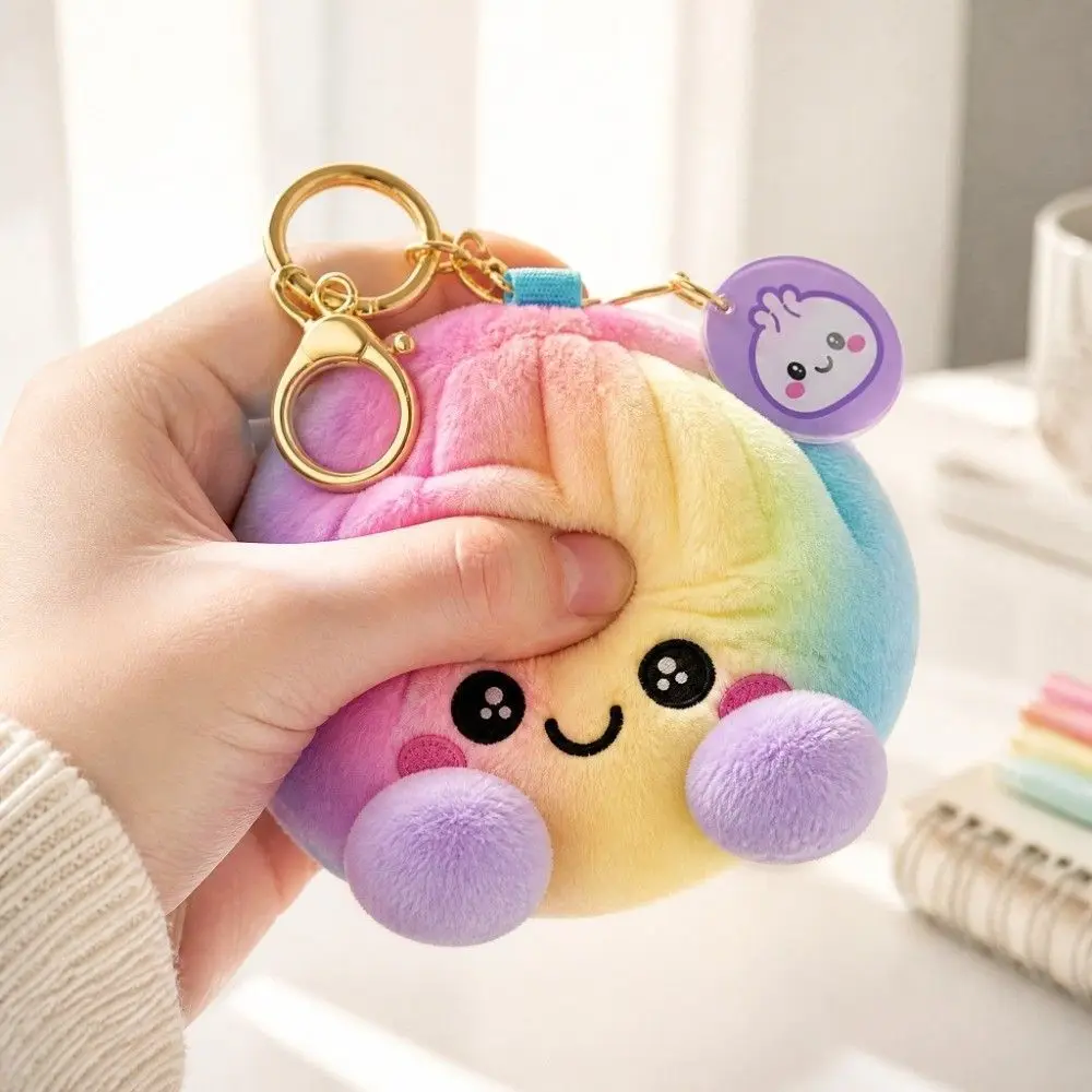 Food Shape Soft Stress Ball Keychain Squishy Food Shaped Squishy Dumpling Cute Realistic Fidget Key Ring Bag Charm