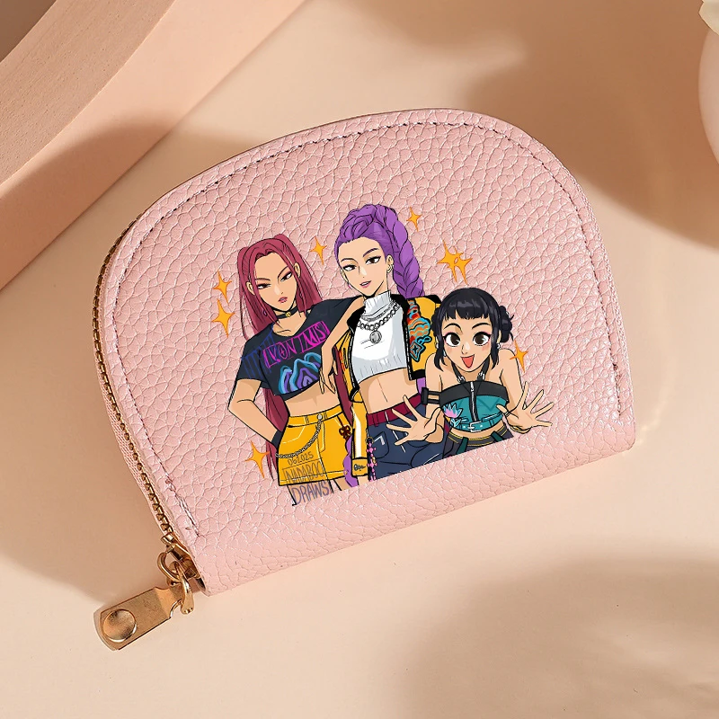

KPop Demon Hunters Coin Purse Cartoon Rumi Mira Zoey Print Wallet Girls Anime Portable ID Card Money Storage Bags Birthday Gifts
