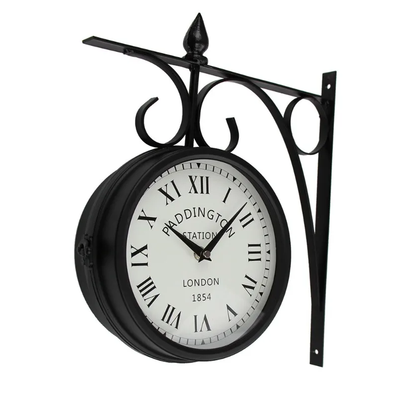 Retro Wall Clock Double-sided Wall Clocks Living Room Silent Mechanism Watch Interior Creative Aesthetic Decoration Clocks