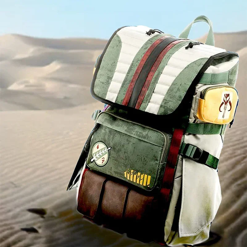 

Stars Wars Boba Fett Mandalorian Backpack Large Capacity Laptop Men Backpack Vintage Travel Bags Anime Boys School Bag