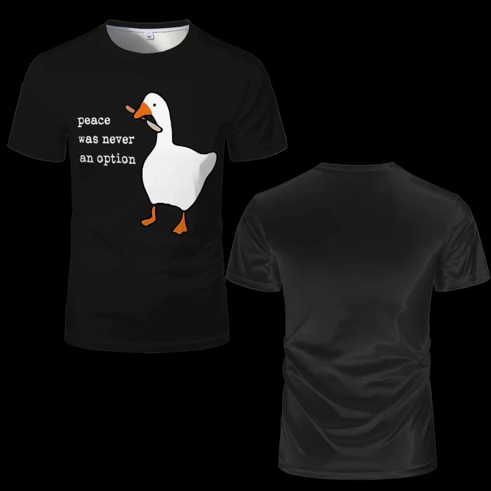 The Latest Men's Pure Cotton T-shirt for 2025 with A Funny Duck Slogan Is Comfortable High-quality and Suitable for Beach Travel