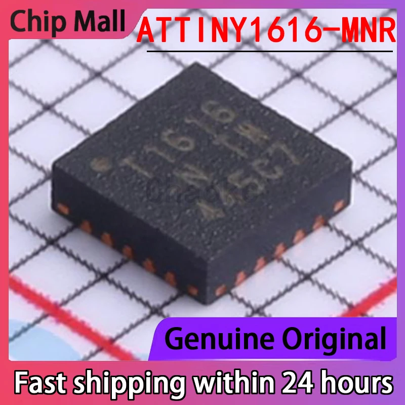 5PCS New Original ATTINY1616-MNR Screen Printed T1616 Package QFN-20 Microcontroller Chip IC